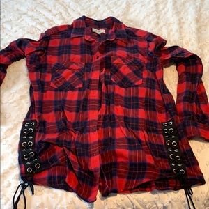 Lace up flannel